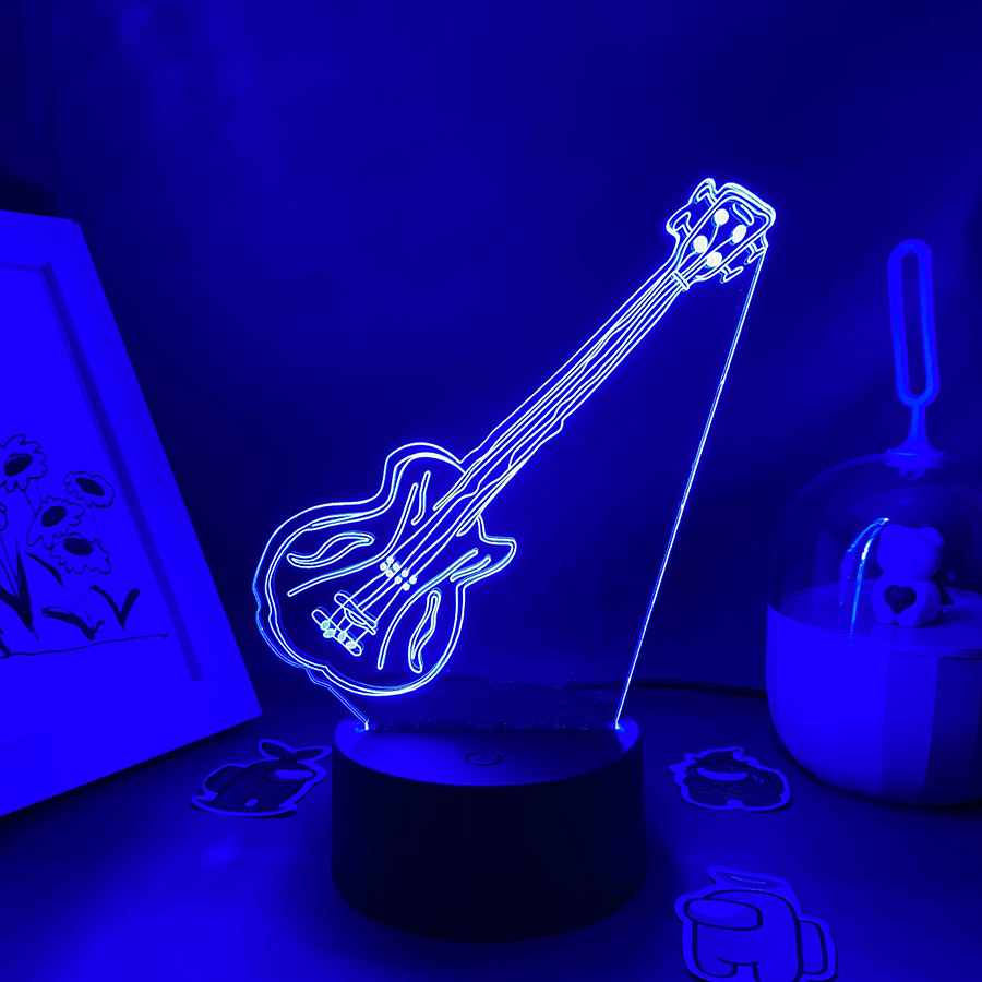 Musical Instrument No Touch - Гитара 3D Иллюзия Светодиодные ночные огни