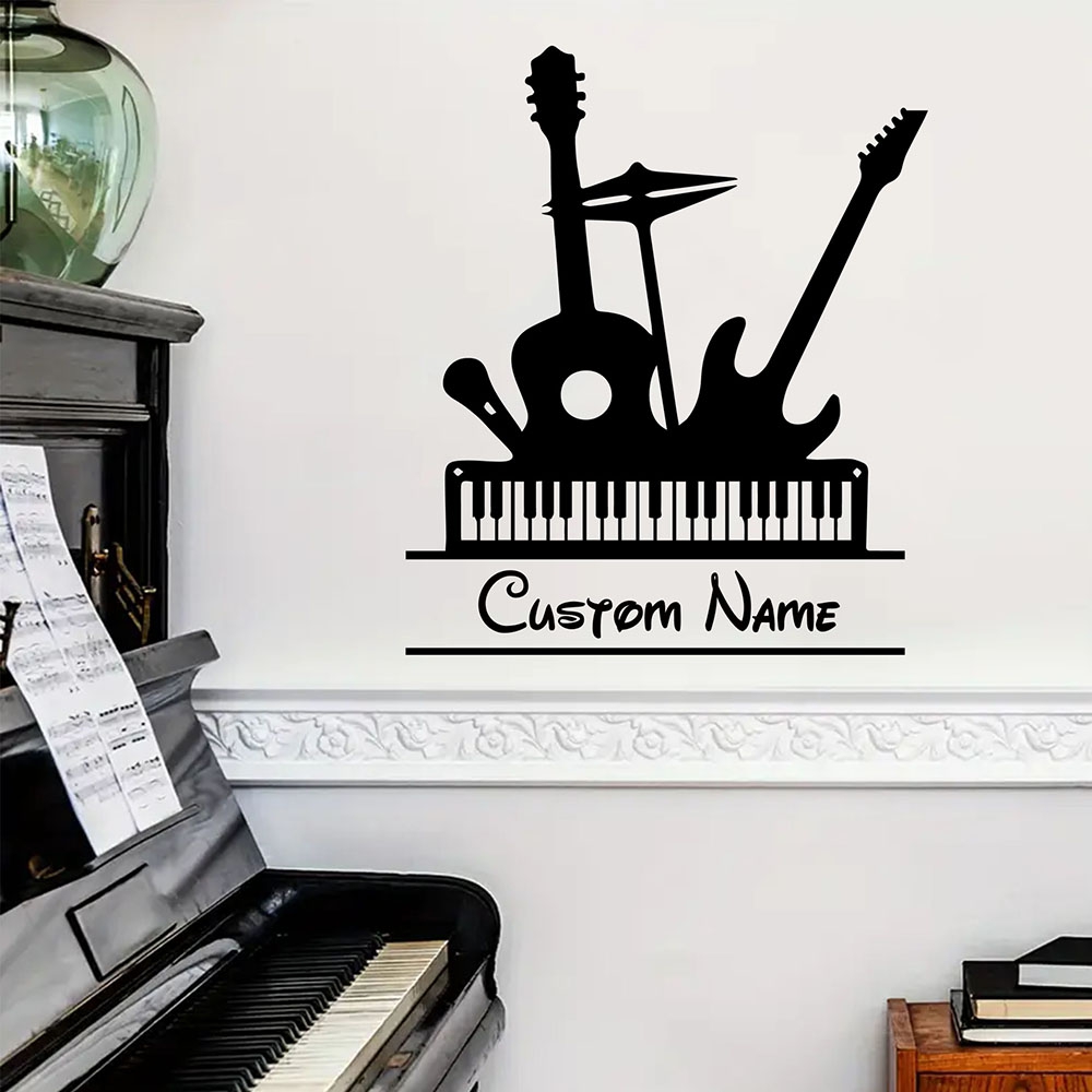 1 шт. Наклейка на стену с музы – обзор и цена Musical Instrument And Name